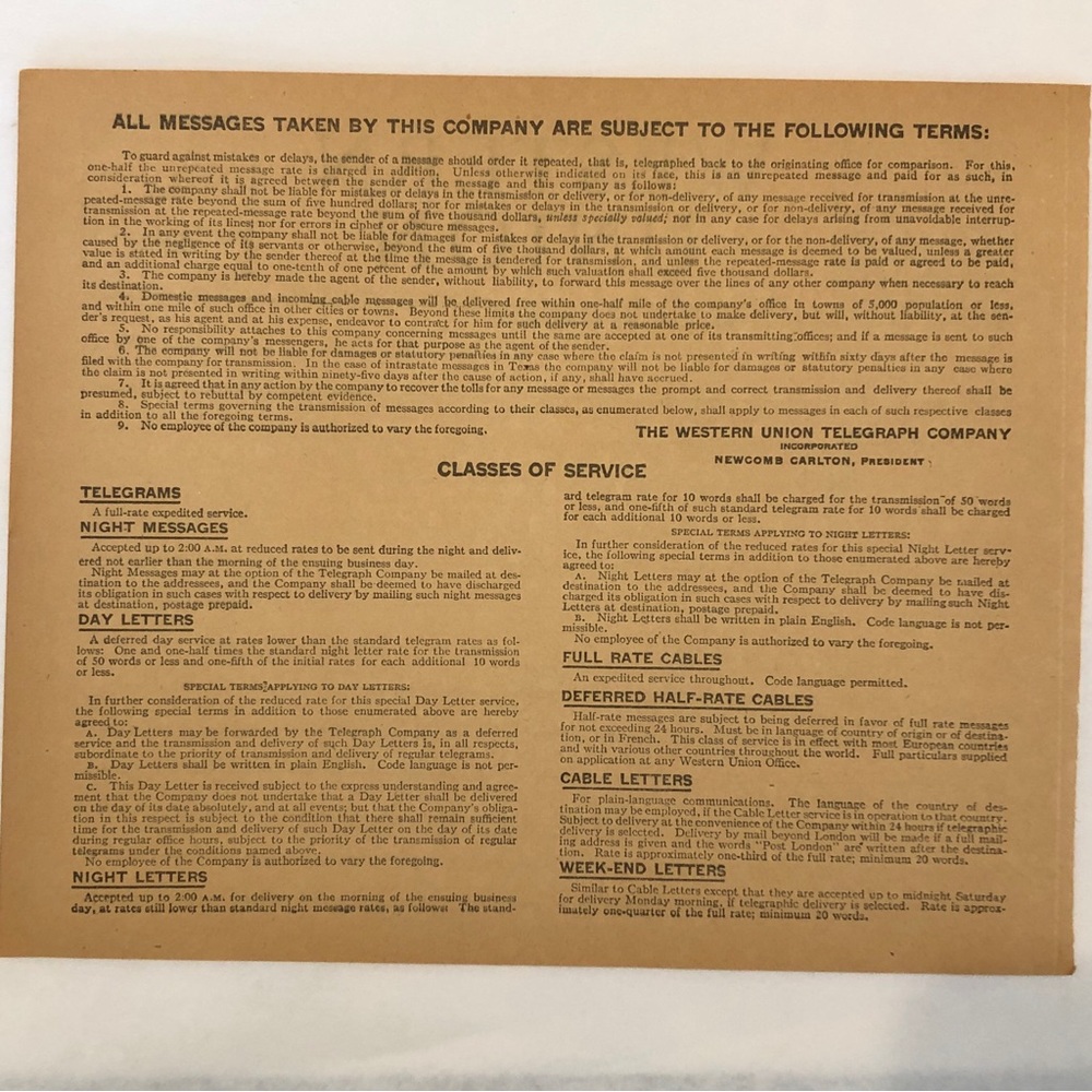 4 Western Union Telegram Forms Ephemera Junk Journal
